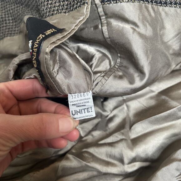 Vintage Hart Schaffner Marx Dillard’s Mens 40R Herringbone Blazer Union Made - Picture 8 of 11